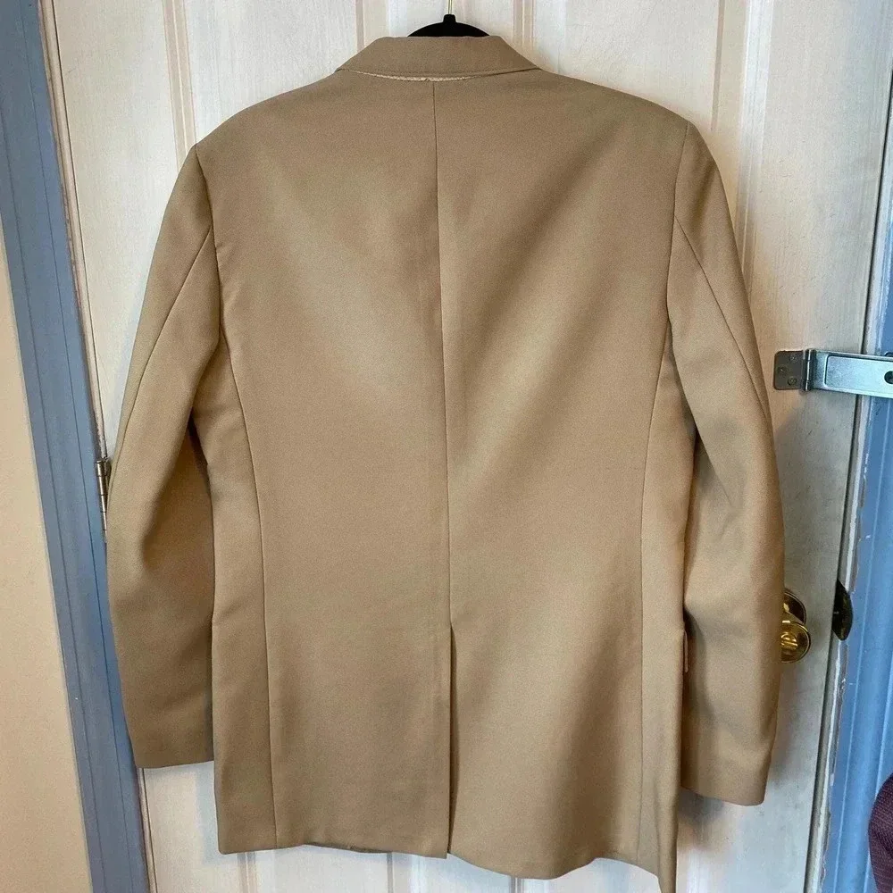 Montgomery Ward The Jacket Men Quality 2 Buttons Blazer Size 38L Pocket Beige